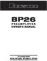 BP26 PREAMPLIFIER OWNER S MANUAL. For preamp models BP26, BP26DA, BP26MC & BP26P