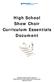 High School Show Choir Curriculum Essentials Document