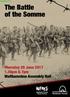 The Battle of the Somme. Thursday 29 June pm & 7pm Walthamstow Assembly Hall
