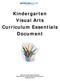 Kindergarten Visual Arts Curriculum Essentials Document