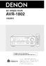 AVR-1802 MD/CDR VIDEO POWER AVR/AVC TV VCR DVD/VDP ON DVD/VDP OFF MASTER VOLUME INPUT MODE CDR / TAPE TUNER SHIFT PHONO SURROUND TUNER DVD / VDP