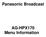 Panasonic Broadcast. AG-HPX170 Menu Information