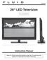 26 LED Television FLD2600. Instruction Manual