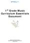 1 st Grade Music Curriculum Essentials Document
