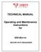 TECHNICAL MANUAL. Operating and Maintenance Instructions for