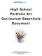 High School Portfolio Art Curriculum Essentials Document