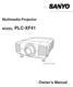 Multimedia Projector PLC-XF41 MODEL. Projection lens is optional. Owner's Manual