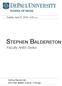 Sunday, April 22, :00 p.m. Stephen Balderston. Faculty Artist Series. DePaul Recital Hall 804 West Belden Avenue Chicago