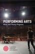 PERFORMING ARTS. Music and Theater Programs