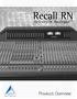 Recall RN. Artistry in Analogue TM. Product Overview. A Harman International Company