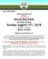 Country Heritage Park Presents 3rd Annual Art-in-the-Park Art Show & Sale Sunday, August 12 th, a.m. 5 p.m.