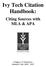 Ivy Tech Citation Handbook: Citing Sources with MLA & APA