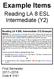 Example Items. Reading LA 8 ESL Intermediate (Y2)