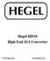 Hegel HD10 High End D/A Converter