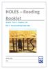 HOLES Reading Booklet Grade 6 - Term 1 - Chapters 1-28 Part 1: You are entering Green Lake