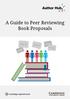 A Guide to Peer Reviewing Book Proposals