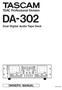 DA-302. Dual Digital Audio Tape Deck OWNER S MANUAL D A