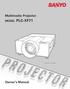 Multimedia Projector. Owner s Manual MODEL PLC-XF71. Projection lens is optional.