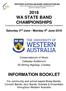 2018 WA STATE BAND CHAMPIONSHIPS (Incorporating the Band Contest & Festival plus the Solo & Parties Competition)