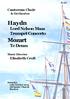Haydn Lord Nelson Mass Trumpet Concerto. Mozart Te Deum. Cantorum Choir & Orchestra. Elisabeth Croft. Music Director 1.50