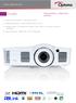 DU400. High resolution, compact and powerful. Bright WUXGA projector 4000 ANSI Lumens. Installation flexibility Vertical lens shift and 1.