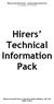 Hirers Technical Information Pack
