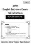 2018 English Entrance Exam for Returnees