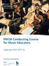 RNCM Conducting Course for Music Educators. Application Pack