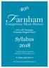 40 th. Competitive Music Festival. 10 th to 18 th November Frensham Heights School. Syllabus Closing date for entries Monday 15 th October 2018