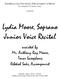 Lydia Moore, Soprano Junior Voice Recital