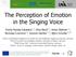 The Perception of Emotion in the Singing Voice