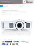 WU416. High resolution, compact and powerful. Bright WUXGA projector 4200 ANSI Lumens. Installation flexibility Vertical lens shift and 1.