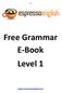 Free Grammar E-Book Level 1