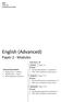 English (Advanced) Paper 2 - Modules
