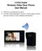 2.4GHz Digital Wireless Video Door Phone User Manual