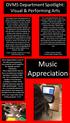 Music Appreciation. OVMS Department Spotlight: Visual & Performing Arts