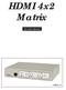 HDMI 4x2 Matrix. Operation Manual CHMX-42