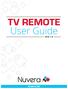 TV REMOTE. User Guide. nuvera.net