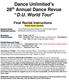 Dance Unlimited s 28 th Annual Dance Revue D.U. World Tour