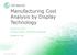 Manufacturing Cost Analysis by Display Technology