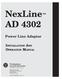 NexLine AD Power Line Adaptor INSTALLATION AND OPERATION MANUAL. Westinghouse Security Electronics an ISO 9001 certified company