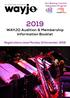 2019 WAYJO Audition & Membership Information Booklet