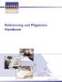 Referencing and Plagiarism Handbook