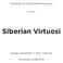 University of Florida Performing Arts. presents. Siberian Virtuosi. Sunday, November 11, 2012, 7:30 p.m. University Auditorium