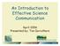 An Introduction to Effective Science Communication