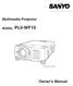 Multimedia Projector PLV-WF10 MODEL. Projection lens is optional. Owner s Manual