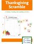Thanksgiving Scramble. a holiday reading and spelling activity