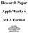 Research Paper. AppleWorks 6. MLA Format