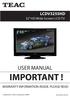 IMPORTANT! USER MANUAL. LCDV3255HD 32 HD Wide Screen LCD TV WARRANTY INFORMATION INSIDE. PLEASE READ. Product Image to be inserted