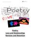 Poetry: Love and Relationships. Poetry: Love and Relationships Revision and Retention